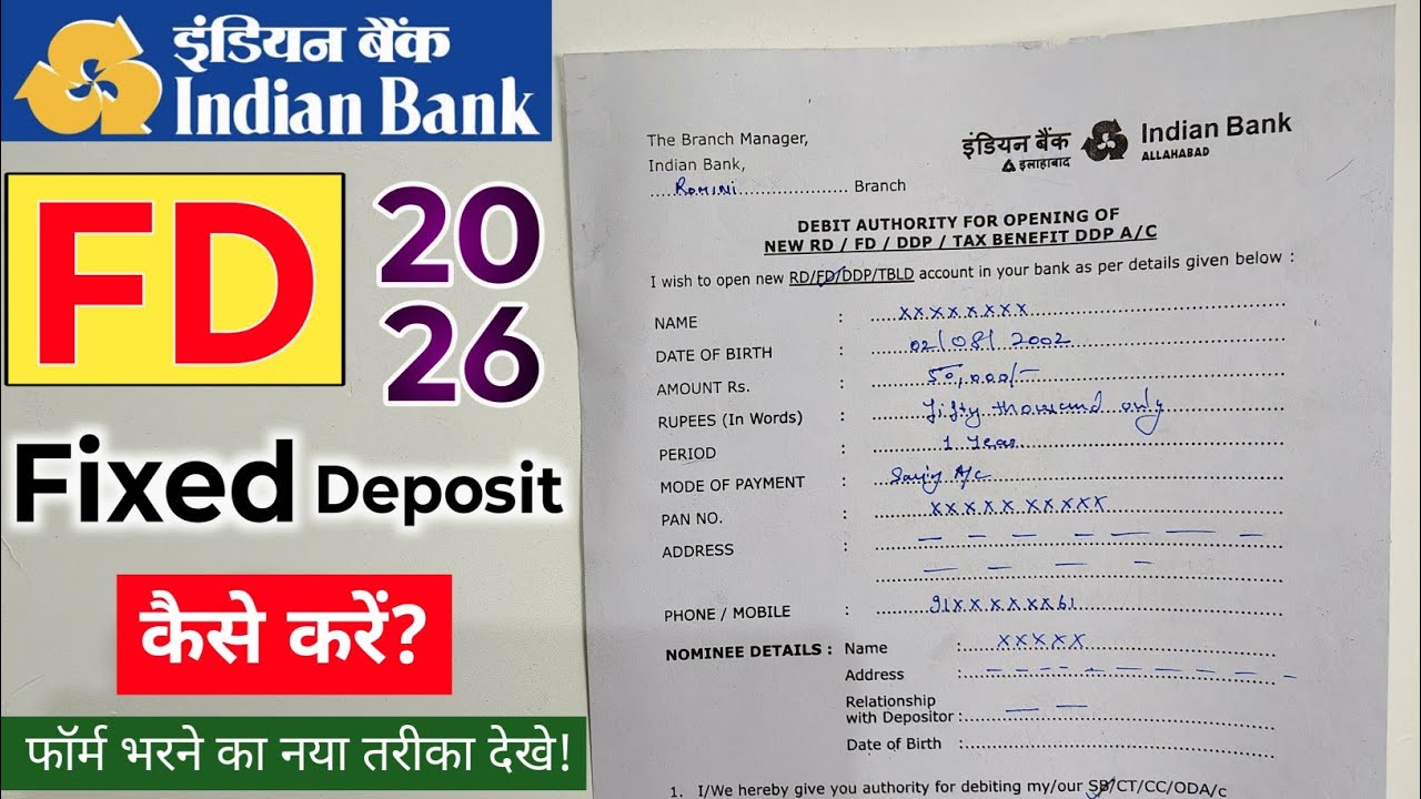 Indian Bank FD form Fill up Kaise kare | how to fill Indian Bank Fixed Deposit form| Indian Bank FD 