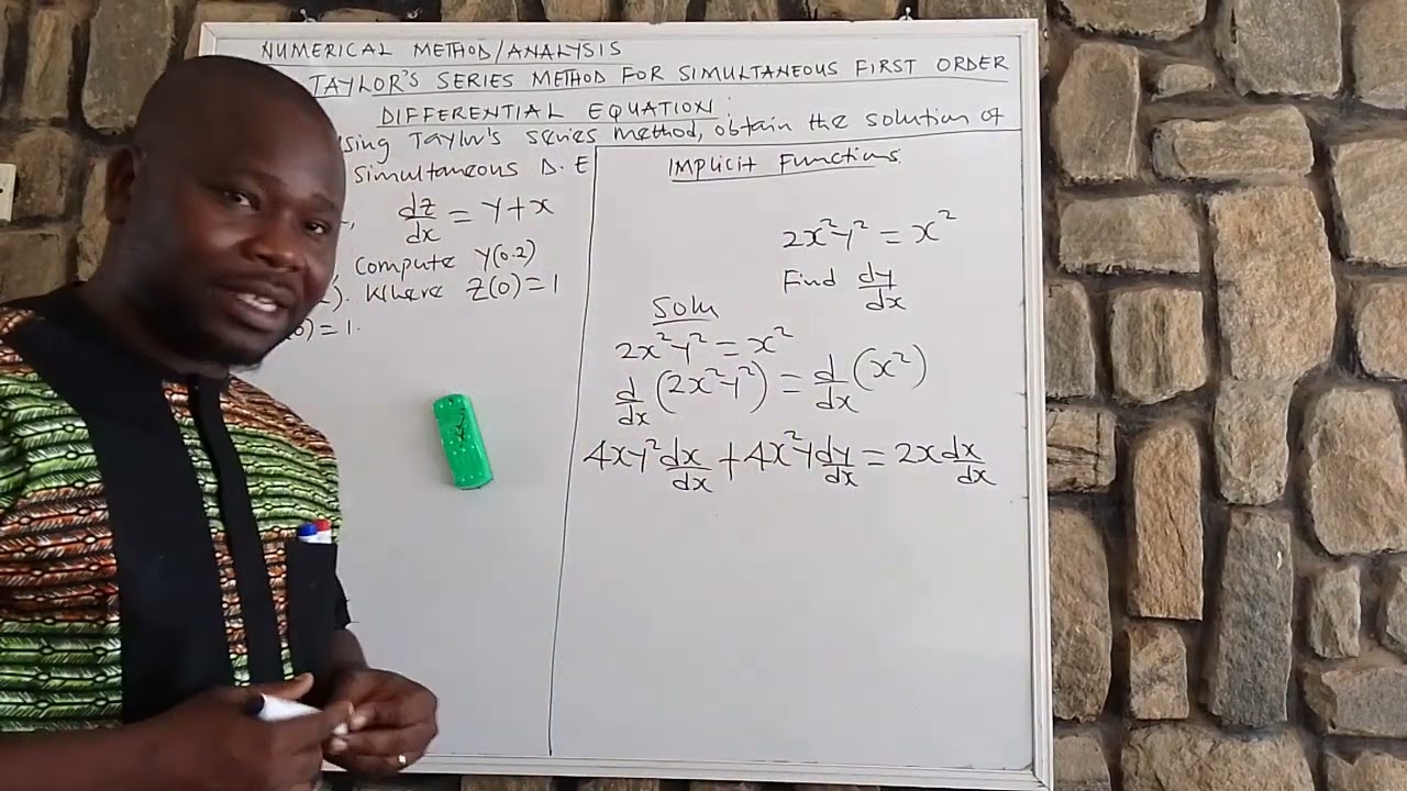How to use Taylor's series method to obtain simultaneous first order differential equation