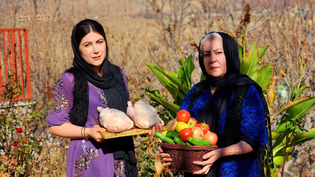 Cooking Chicken and Saffron Rice (Zereshk Polo) in a Country House | Iran Village Life