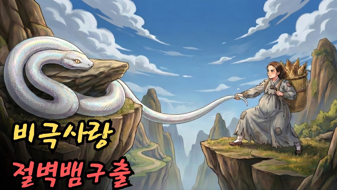 이 비극적인 사랑 이야기는 가난하고 임신한 소녀가 죽순을 딴다가 우연히 절벽에 갇힌 뱀을 구해내면서 시작됩니다. | 민담 | 전설 | 설화 | 옛날이야기
