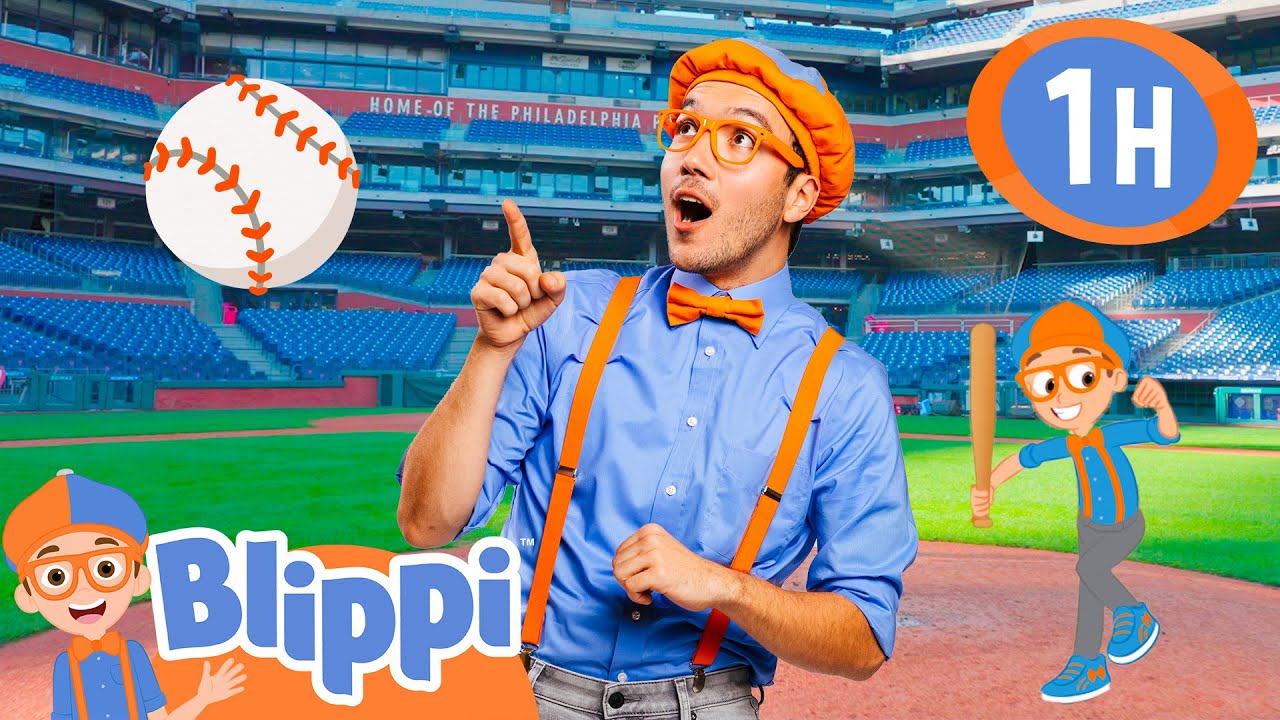 Learn Baseball with Blippi!⚾ | Blippi | Family Time! 👨‍👩‍👦