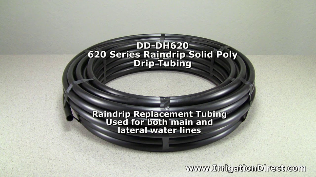 Installing drip irrigation 620 series solid poly tubing