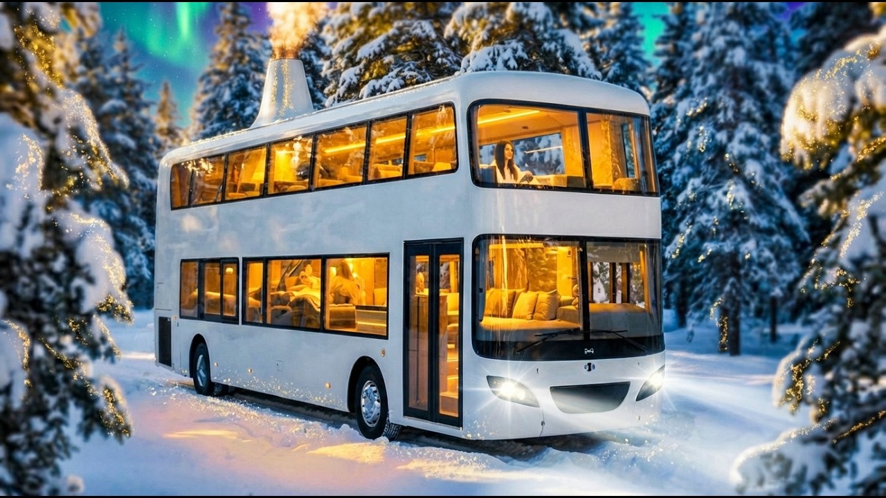 She Turned an Abandoned Double Decker Bus Into a Luxury Mansion | ASMR