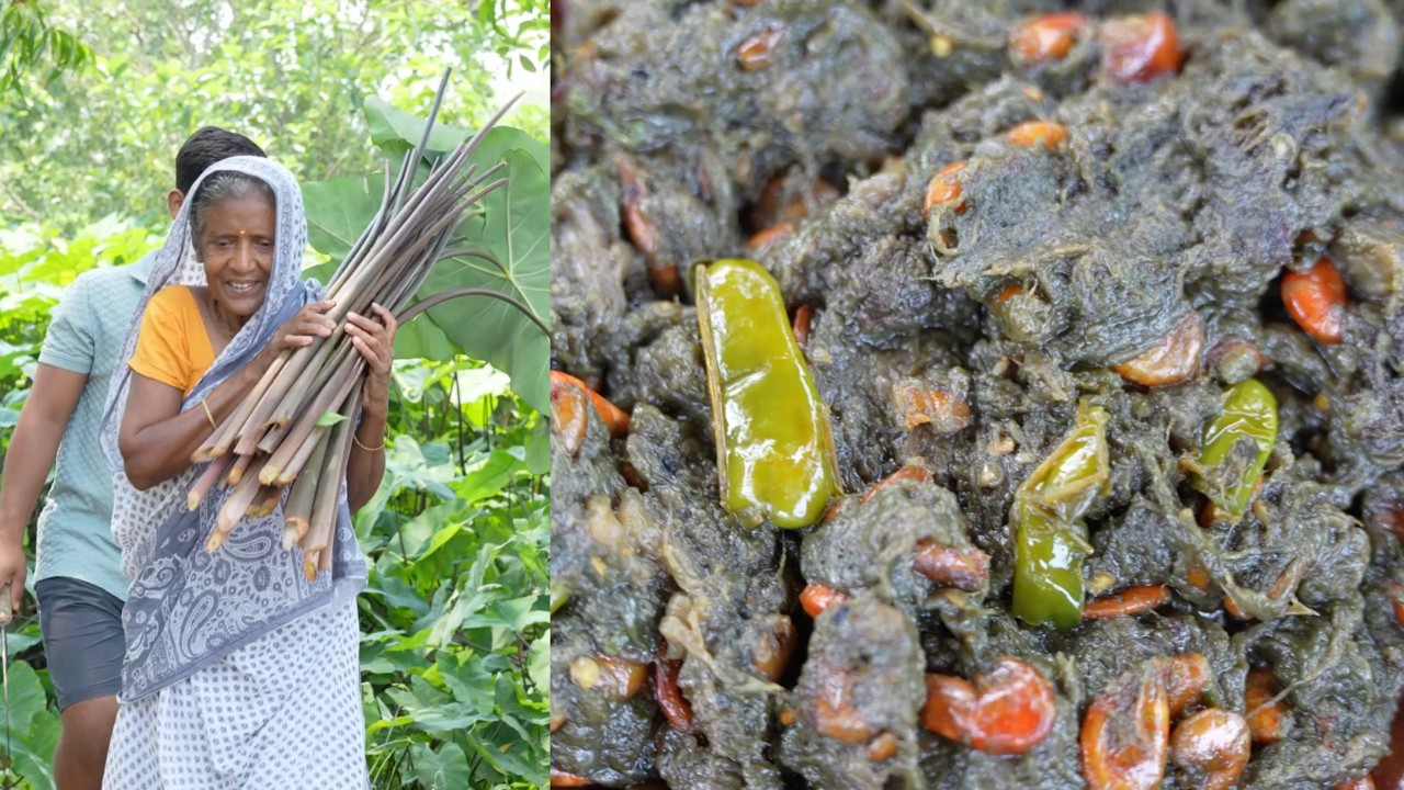 Fresh Taro Leaves & Prawns Curry | Easy Bengali Home Cooking 