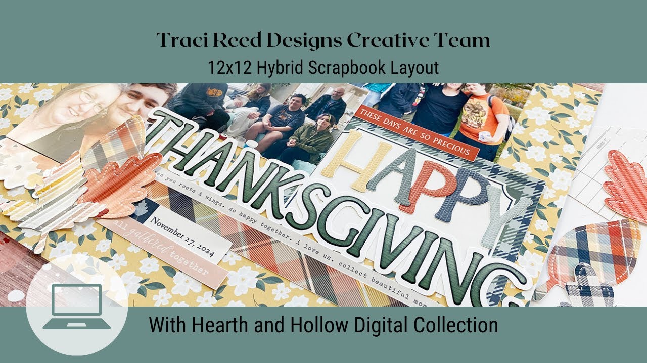 Творческая группа Traci Reed Designs | Гибридный макет альбома для вырезок 12x12 с цифровым набор...
