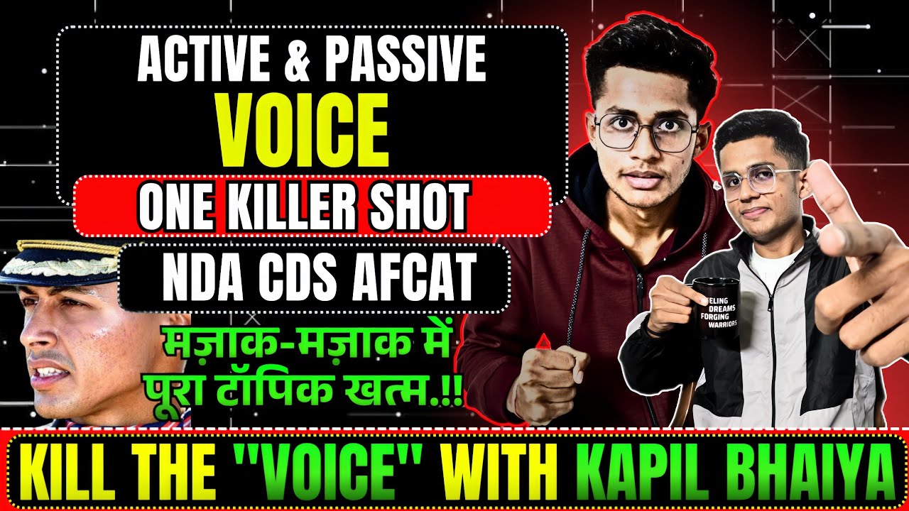 Active Passive Voice🎯 One Killer Shot 🇮🇳NDA CDS AFCAT | Kapil Bhaiya 