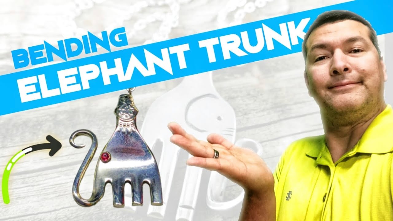 Fork elephant pendant trunk bending silverware jewelry