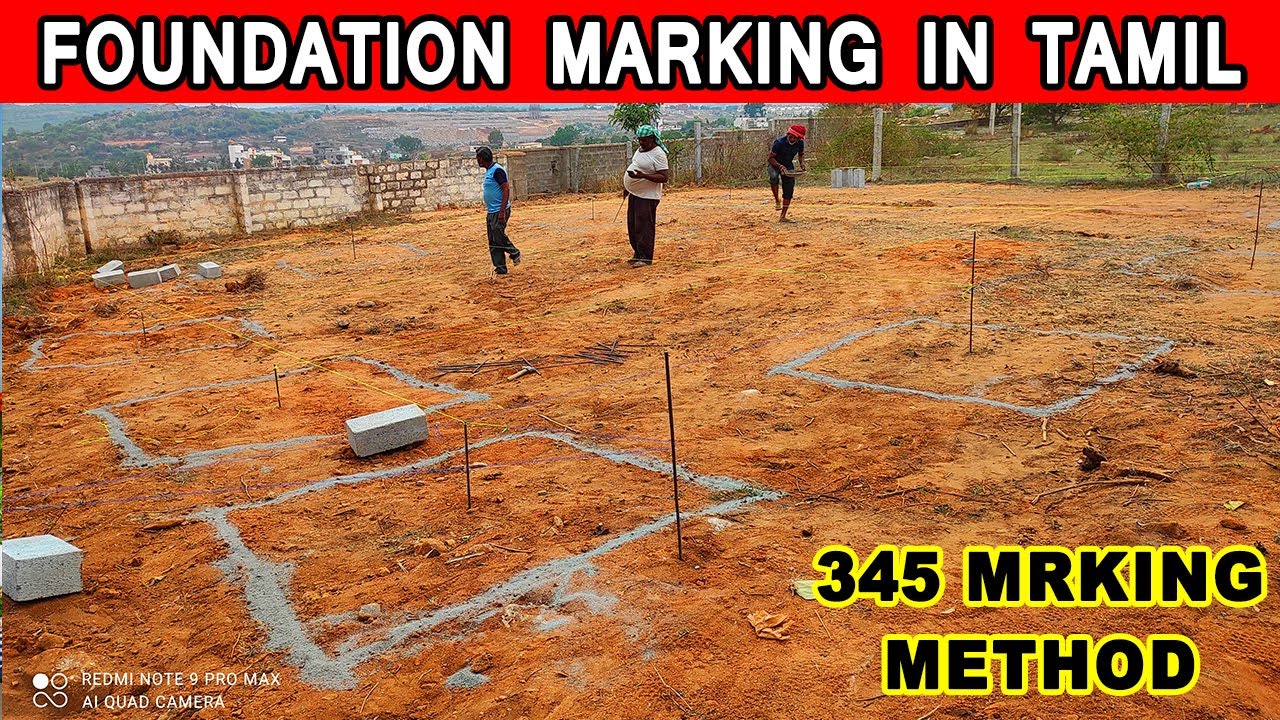 foundation marking in tamil | foundation marking tricks | 345 marking method | construction tips