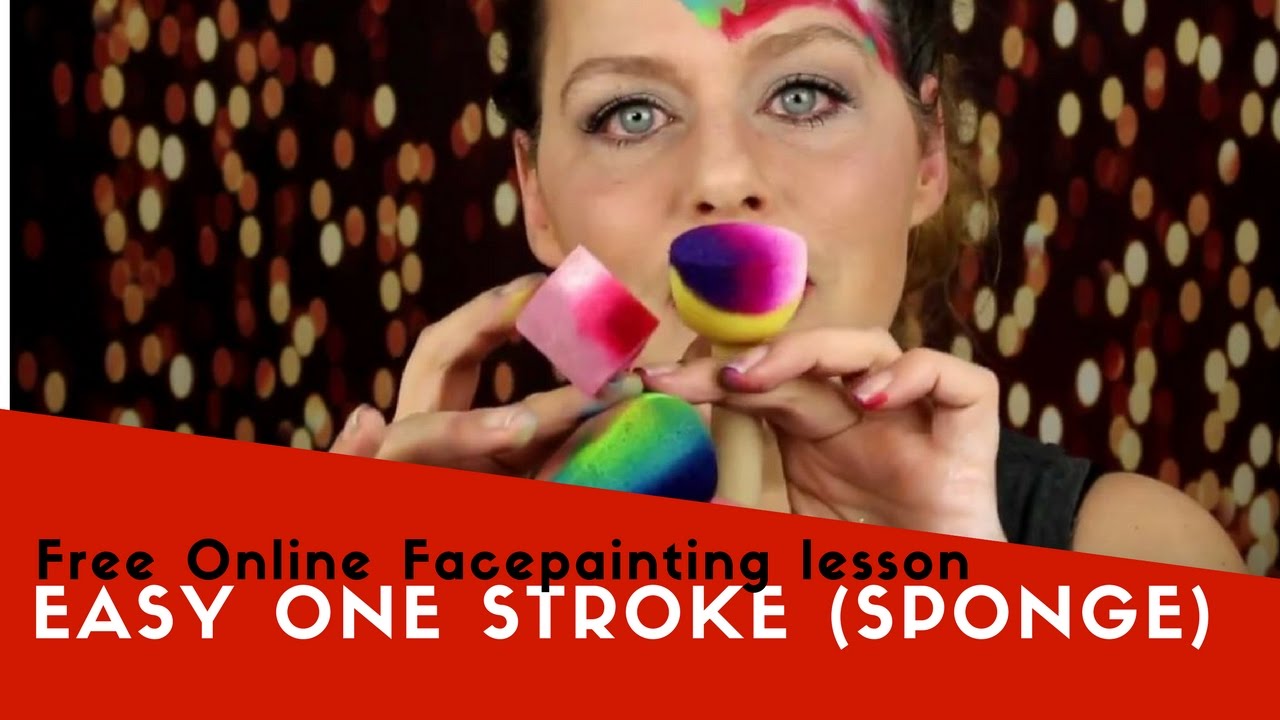 Free Online Facepainting lesson 10 Easy one stroke with a sponge