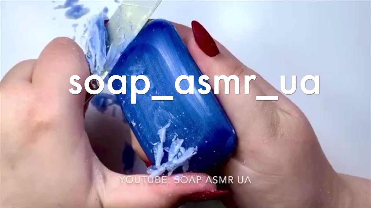 ASMR/Dark Blue soap compilation/dry crunchy soap cutting /rainbow series #6