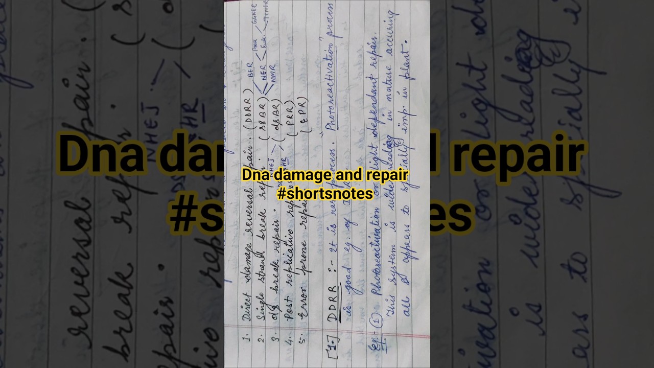 1)Direct damage reversal repair mechanism (dna damage & Repair mechanism)