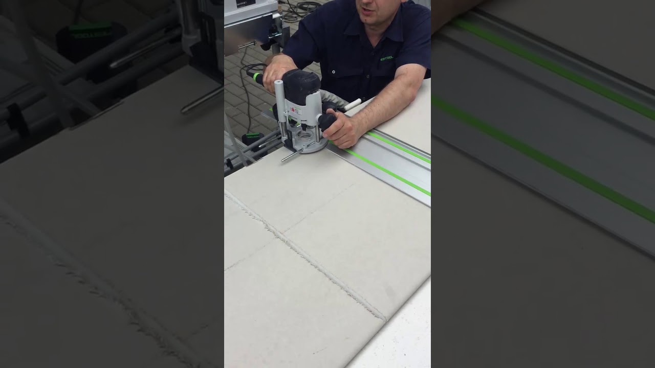Festool OF 1400_ frezowanie płyt G-K_ składanie płyt pod kątem bez cięcia i klejenia