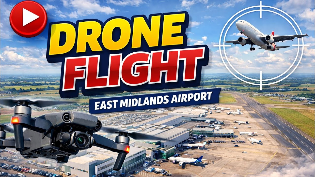 EMA Rare drone footage of East Midlands Airport. #aerialfootage #airport 