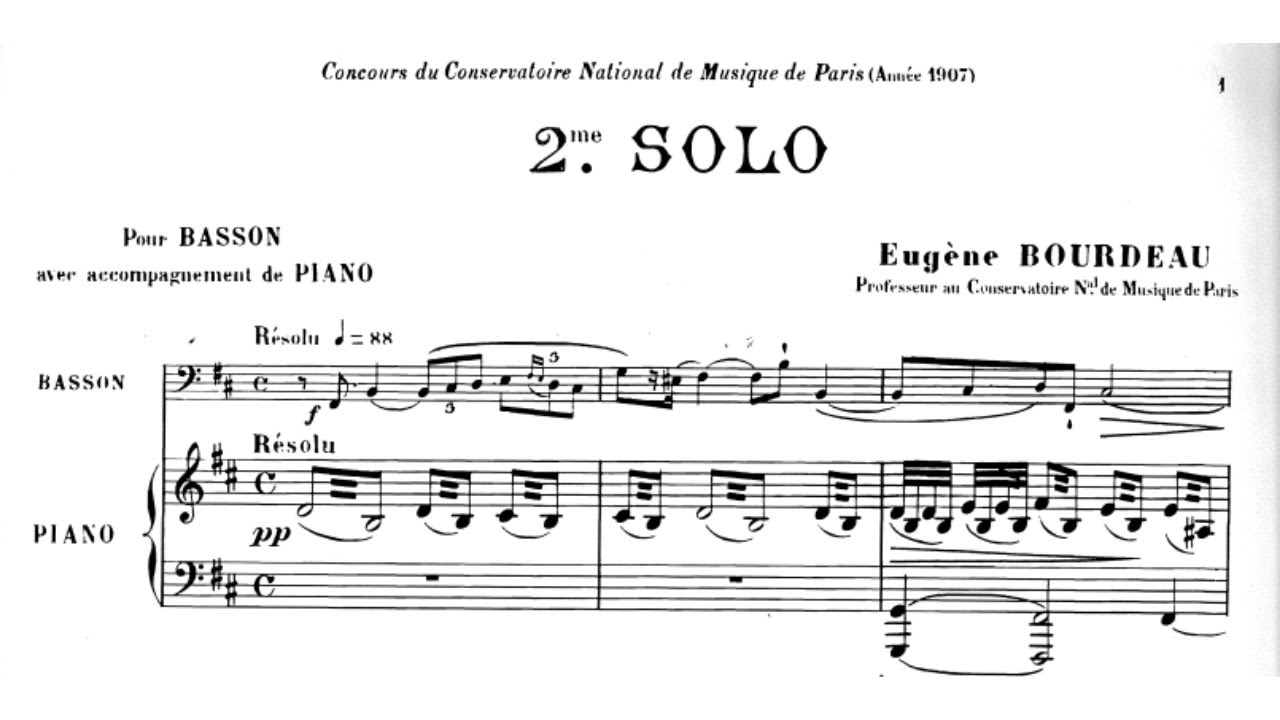 Eugène Bourdeau: Deuxième Solo (1907)
