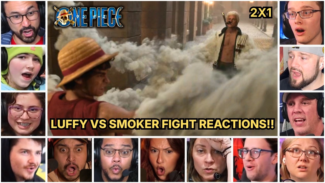 Reactors Reacting To Luffy Vs Smoker Fight | One Piece 2x1 Reaction Mashup