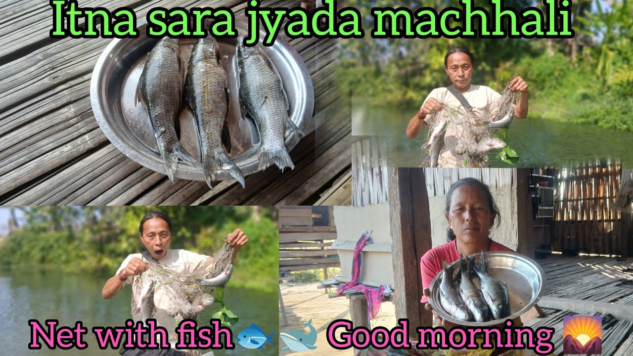 Itna sara || jyada machhali 🐟🐋net with || fishing cooking and Eating my family 👨‍👩‍👦‍👦
