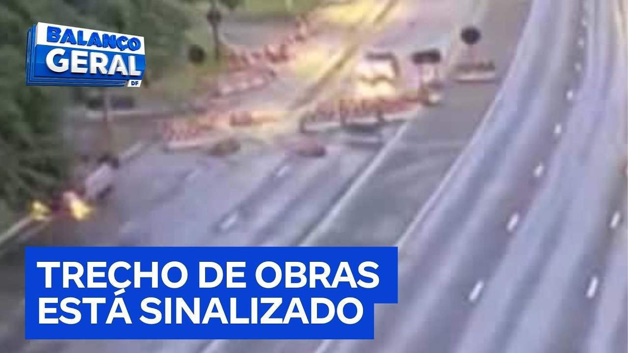 Acidentes em trecho de obras no Eixão Norte acende alerta no trânsito | Balanço Geral DF