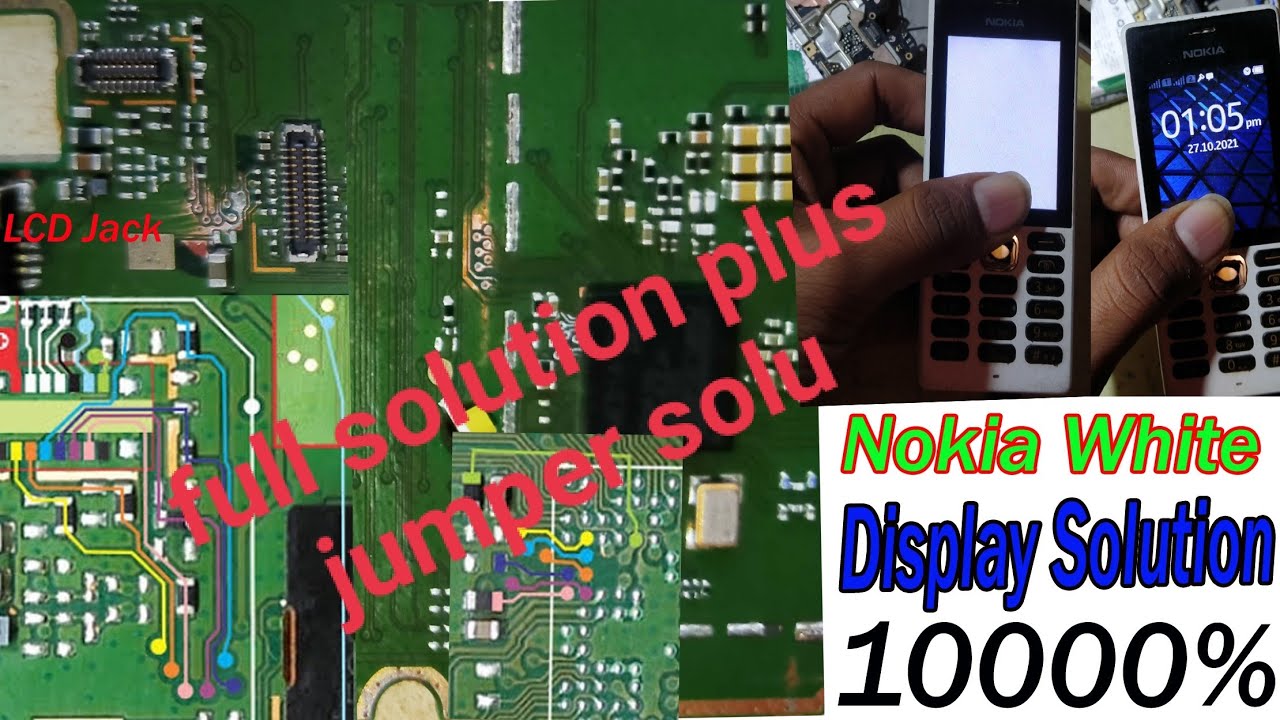 Nokia Rm1190 white display solution|Nokia150whitedisplay solution/Nokia1190white LCD jumpersolutio