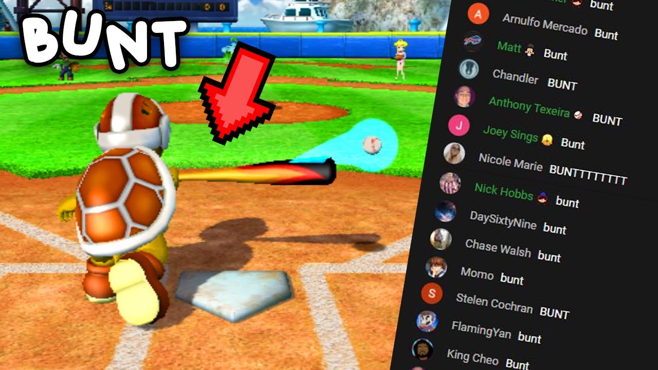 Mario Super Sluggers but My Chat Controls the Game