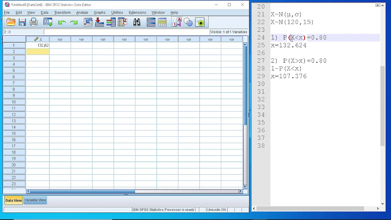 SPSS Exlpore Data / How to Calculate Inverse Normal Dsitribution Value