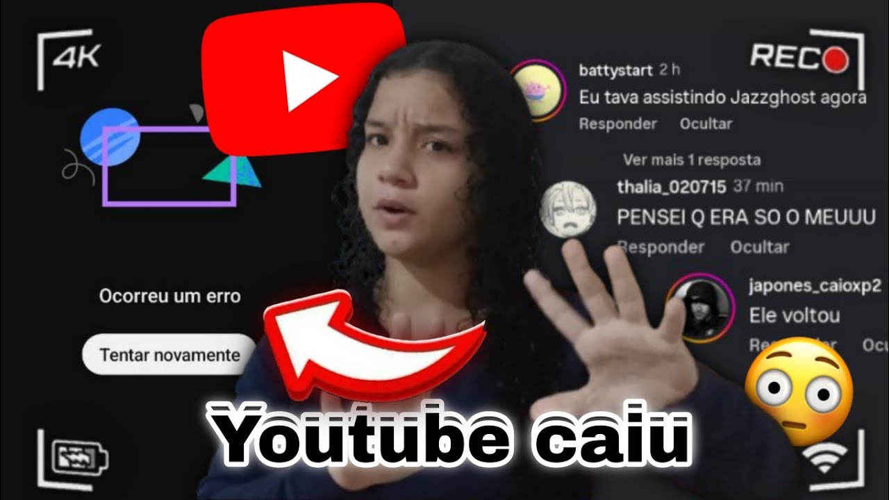 O YOUTUBE CAIU NO MUNDO INTEIRO.😱👀