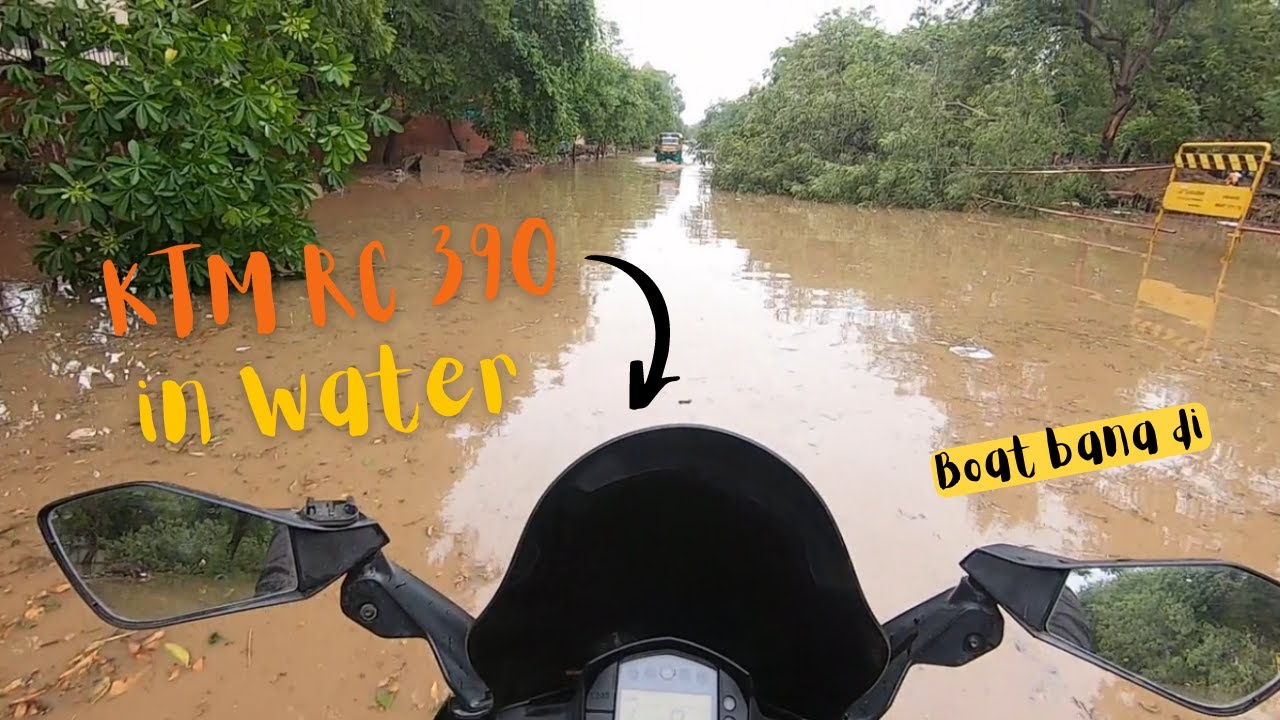 riding KTM RC 390 in water | Accident on GFR Road | BIKER ATUL #ktm #rc390