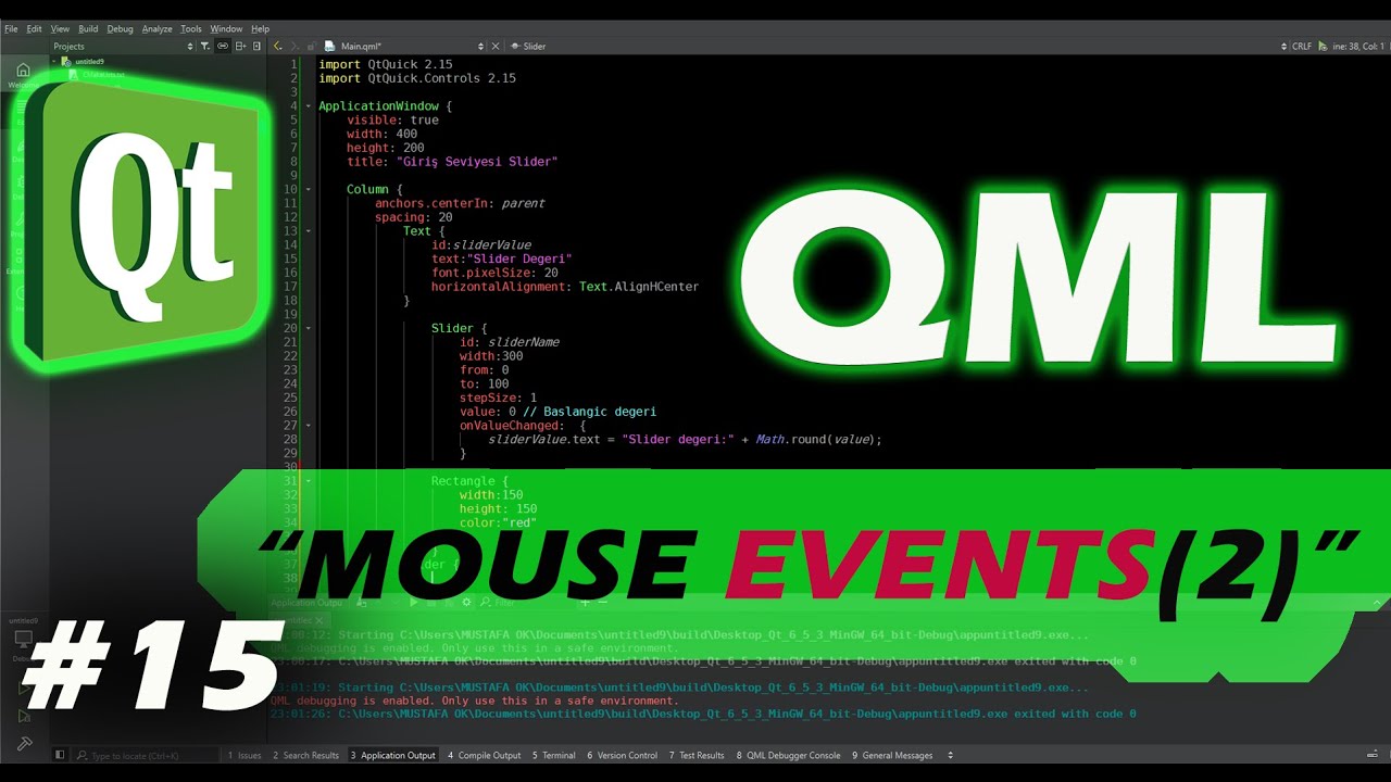 Qt QML Tutorial #15 | QML ile Mouse Kullanımı (2)