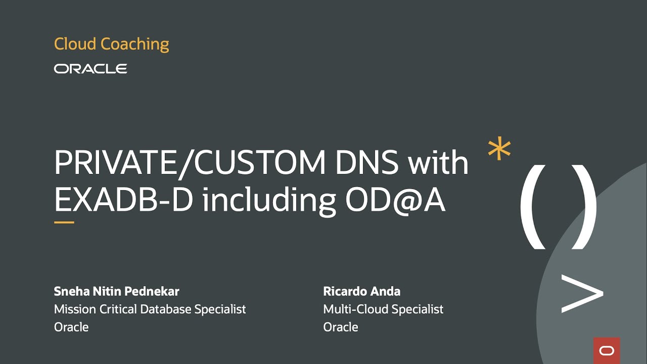 PRIVATE/CUSTOM DNS with EXADB-D including OD@A