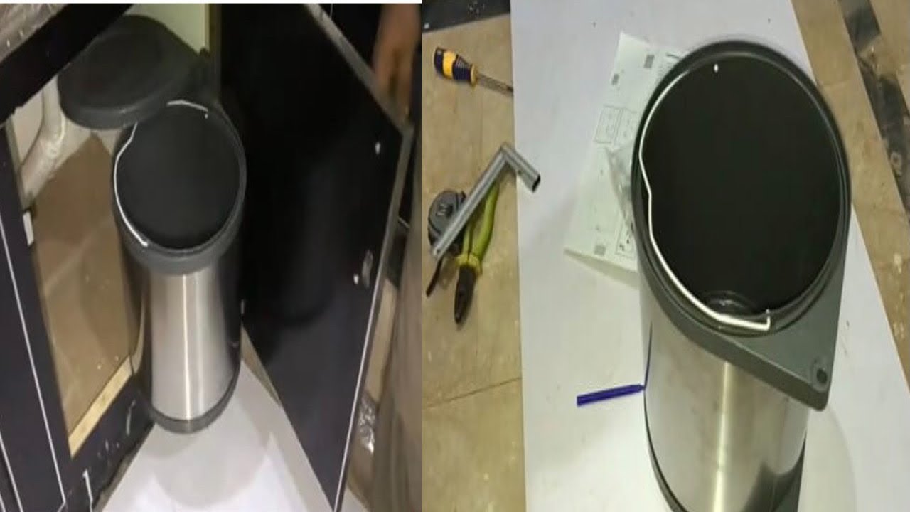 How to Installation kitchen dustbin | Everyday habits for a clean kitchen | waste bin for kitchen!!
