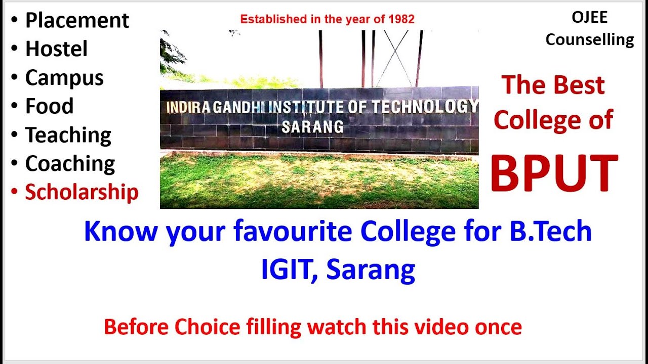 Know about IGIT Sarang before choice filling