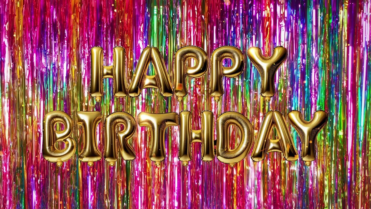 Sparkling Happy Birthday Confetti Background Silent Looping Video for Parties & Greetings 4K