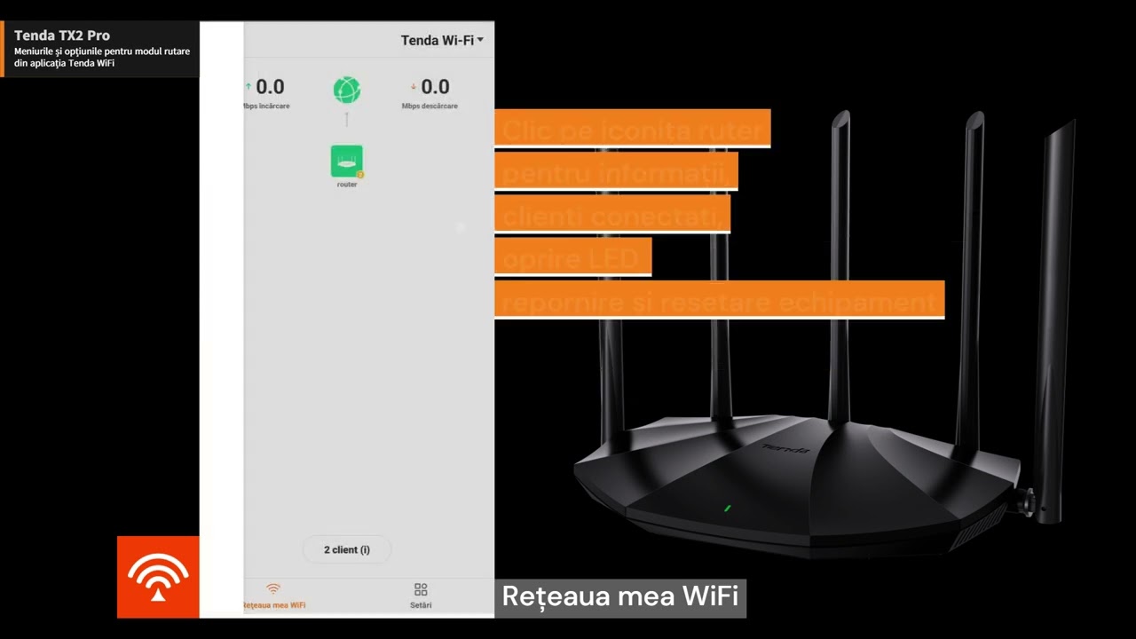 Tenda TX2 Pro | Interfața locală web și aplicația Tenda WiFi de configurare