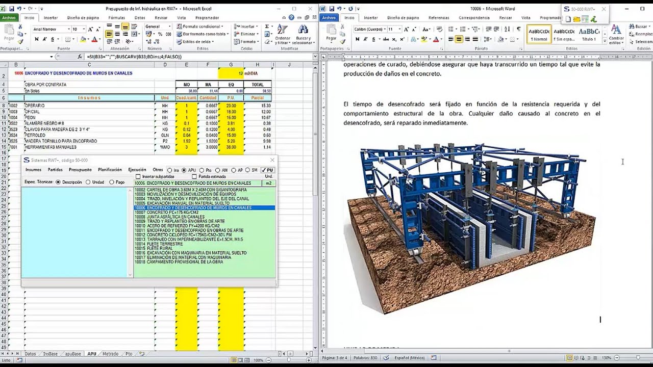 Especificaciones t&eacute;cnicas en Word con im&aacute;genes, gr&aacute;ficos y tablas en RW7+