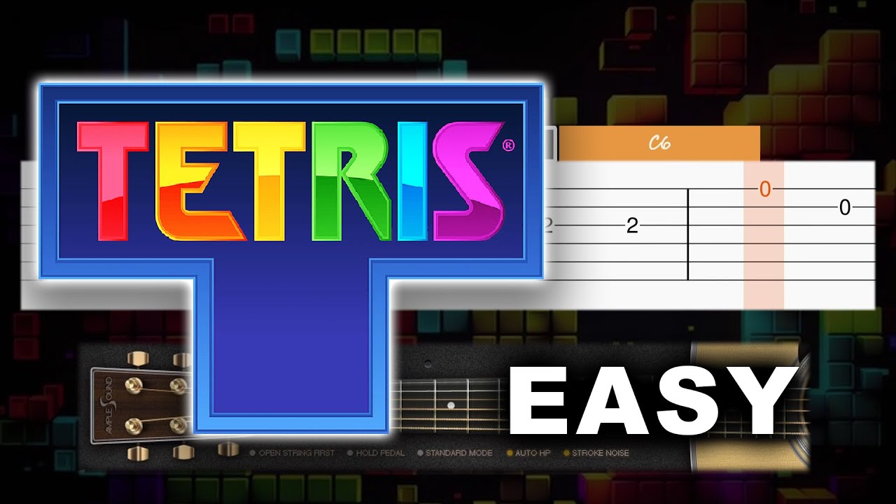 Tetris - Main Theme - EASY Guitar tutorial (TAB AND CHORDS)
