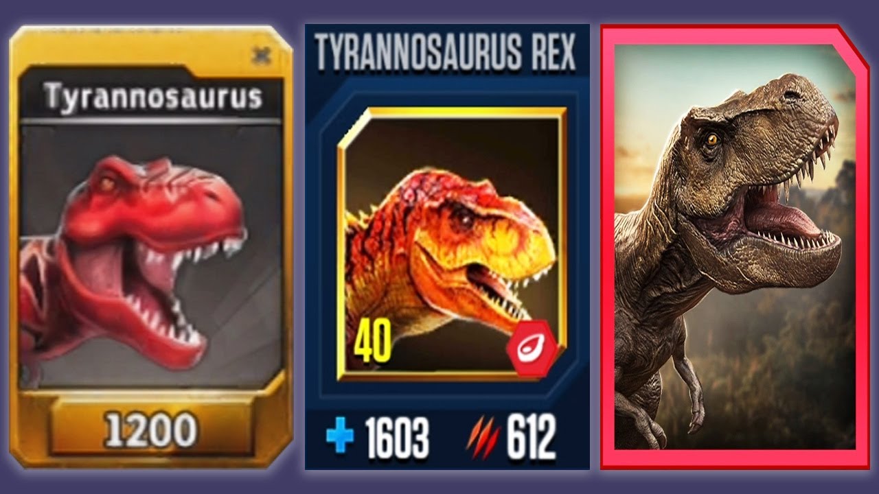 T-REX - Jurassic World The Game Vs Jurassic World Alive Vs Jurassic Park Builder
