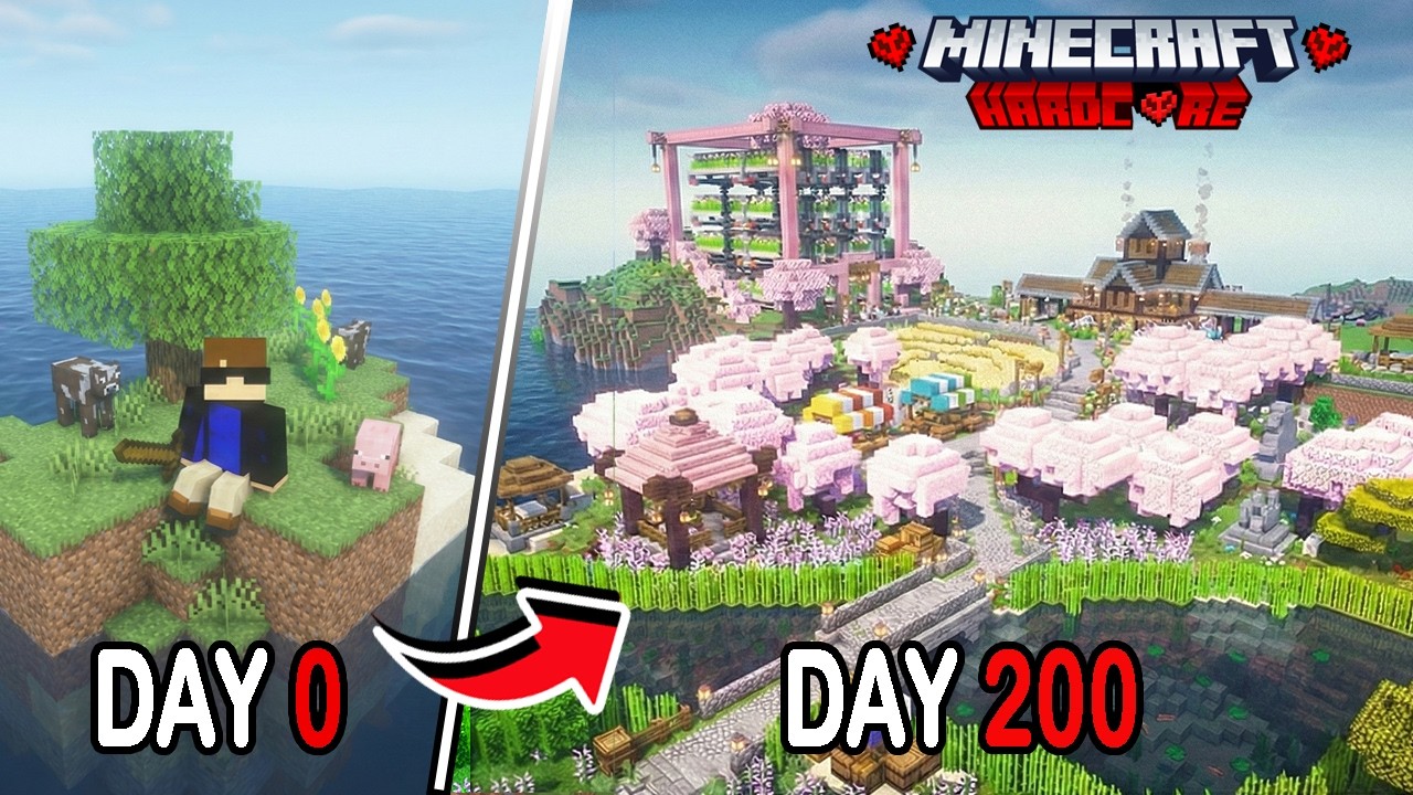 I Survived 200 Days on a Deserted Island in Minecraft Hardcore