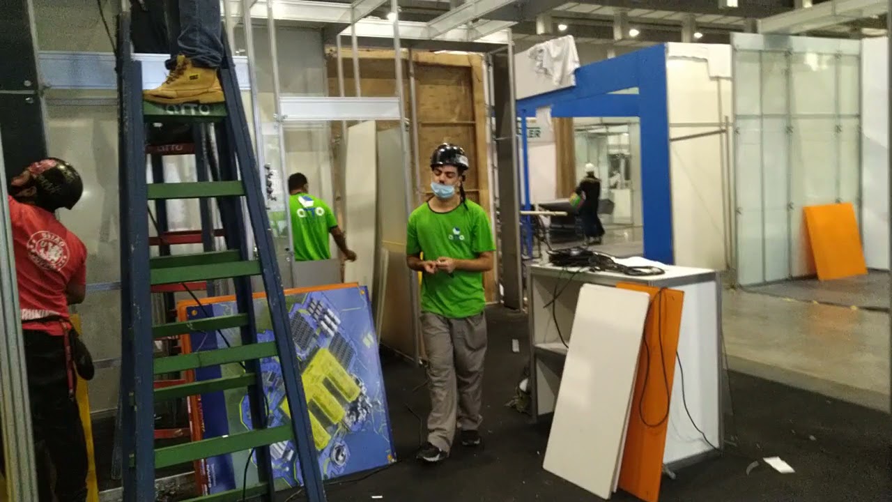 montagem de estandes Feira Waste Expo Brasil 2021
