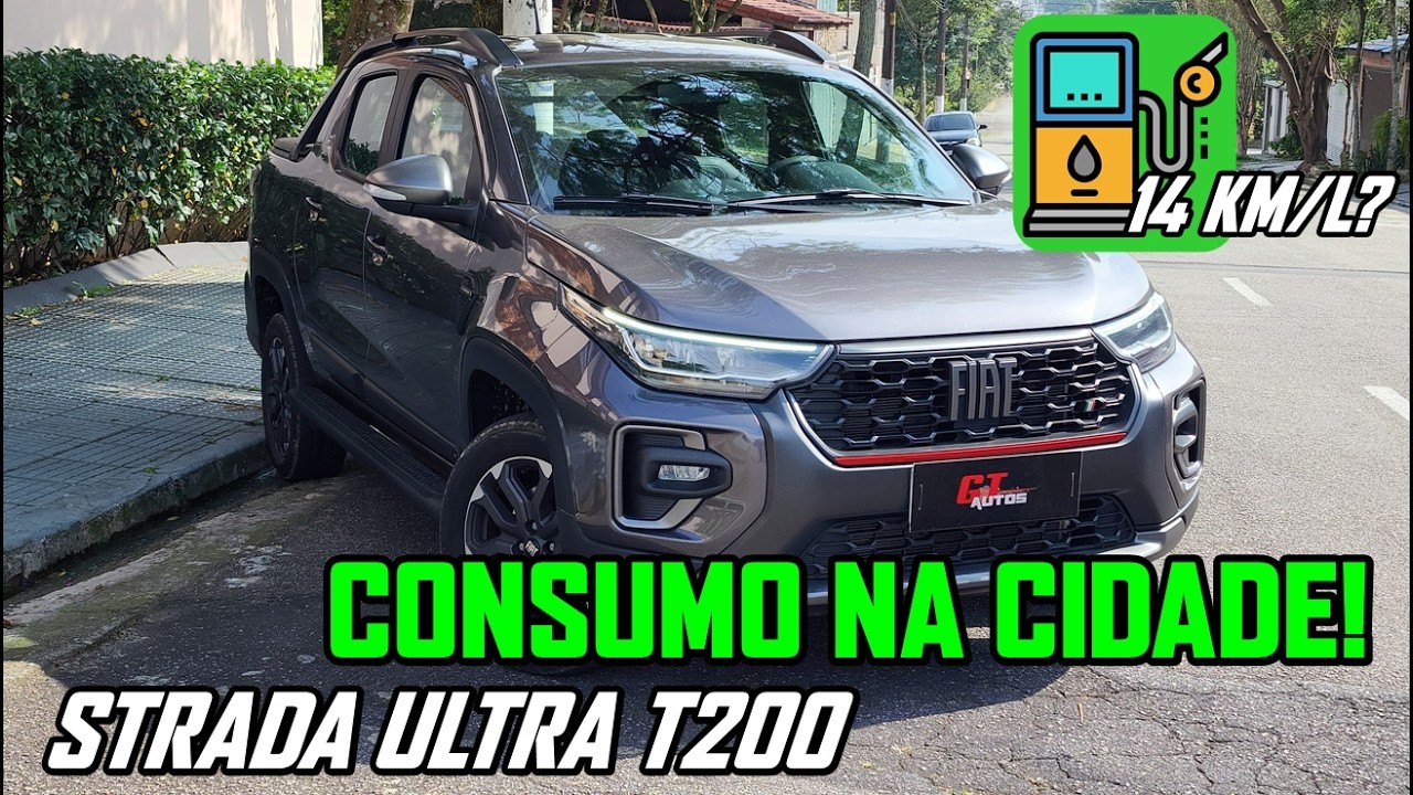 Fiat Strada Ultra 1.0 Turbo 2025 ficou econ&ocirc;mica? Teste de consumo real na cidade!