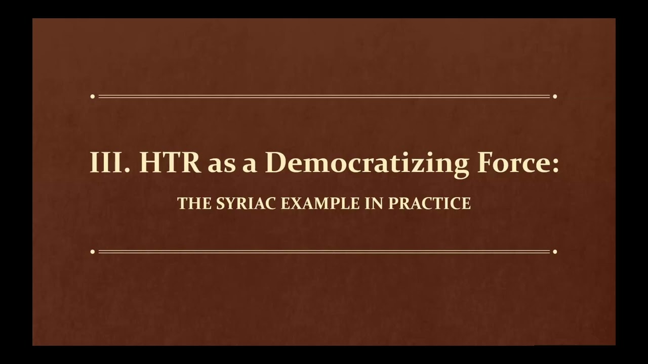 Ephrem A. Ishac - Who is the Public in a Digital Age? Democratization of HTR—Syriac as Example