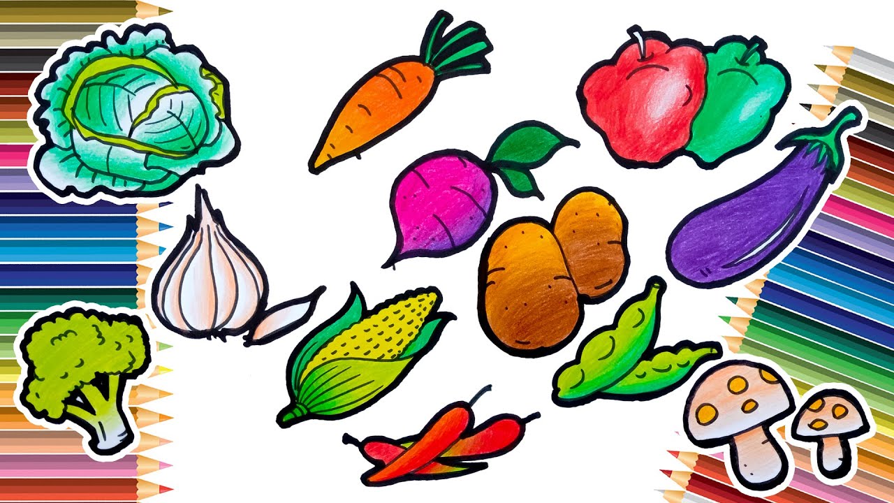 fruits vs vegetables drawing