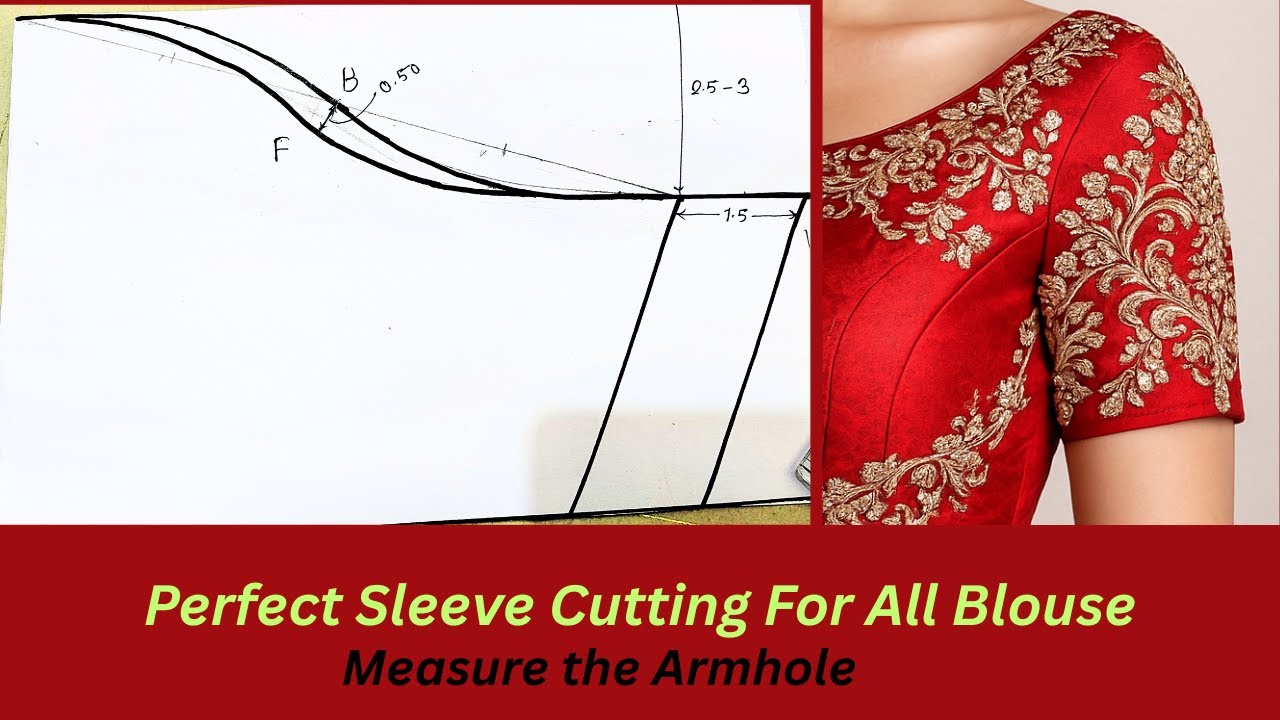 How to sleeves Cutting For All Blouse  #fashion #stitching #sleevesdesign #sleevesstitching #howto 