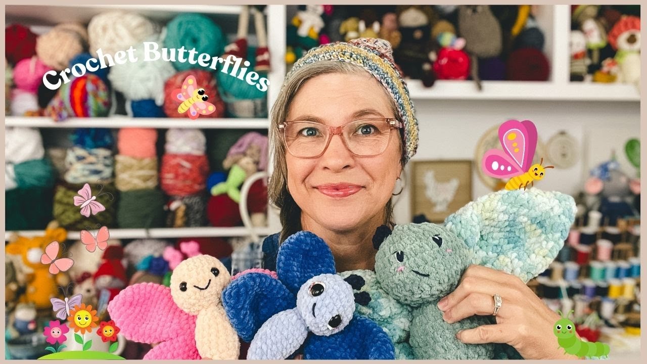Beginner Friendly Cute Crochet Butterfly Plushies | Butterfly Snuggler Lovey | Chat