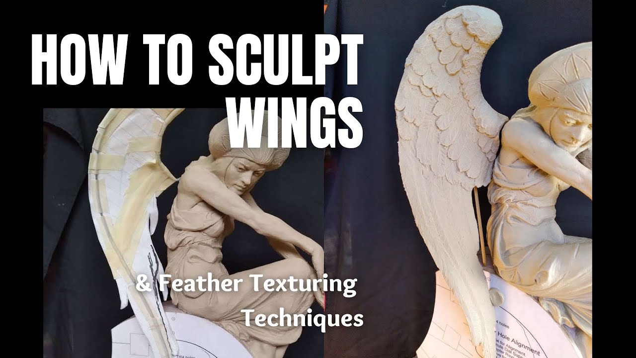 HOW TO SCULPT WINGS in sculpture using clay and a simple removable armature for a  bird eagle angel