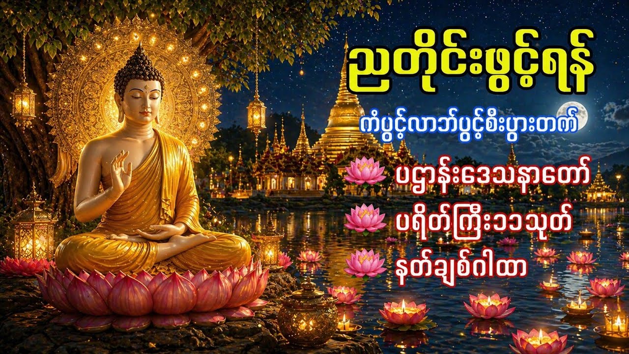 ညတိုင်းဖွင့် ပဋ္ဌာန်းပါဠိတော် မေတ္တာသုတ် ၇ ရက်သားသမီးများ မေတ္တာပို့ အန္တရယ်ကင်း တရားတော်များ🙏