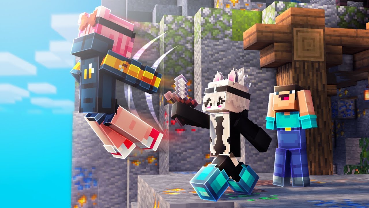 I Carried Random Teammates in Minecraft SkyWars (Hive)