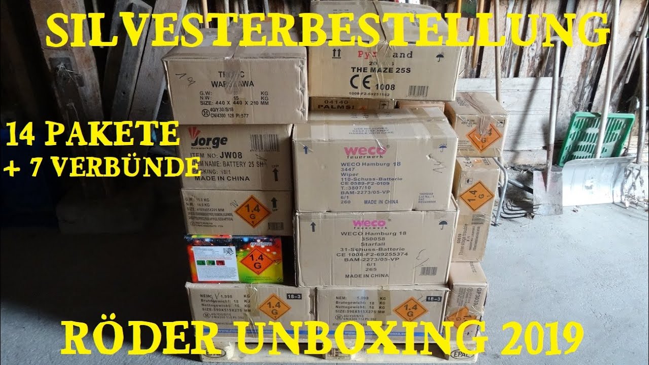 Röder Silvesterbestellung Unboxing 2019 - 14 Pakete + 7 Verbünde