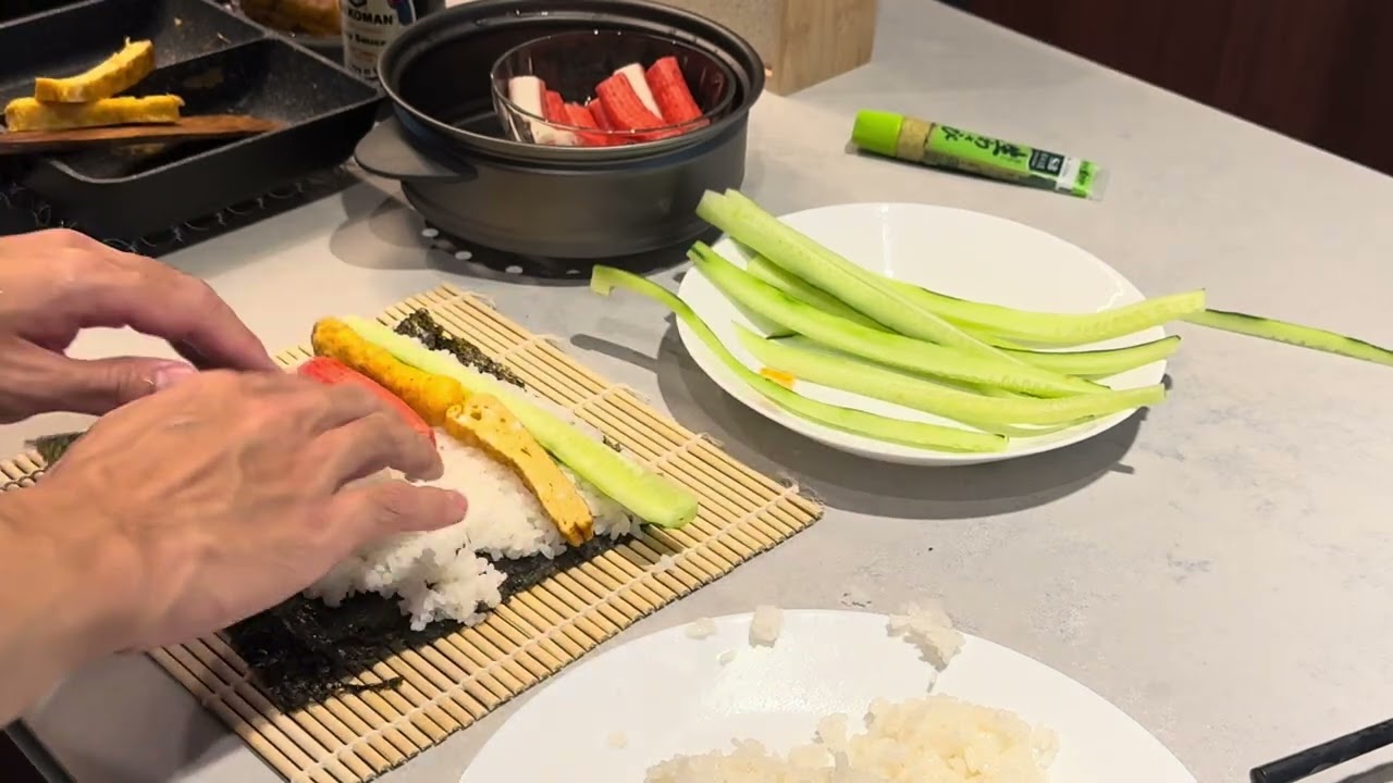 Making sushi for the first time 