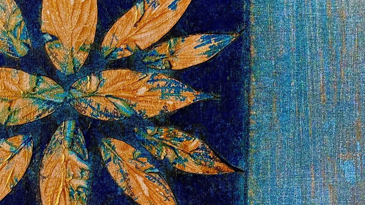 AMAZING Botanical Imprint and Pigment Transfer Acrylic Painting Tutorial - just paint and water!