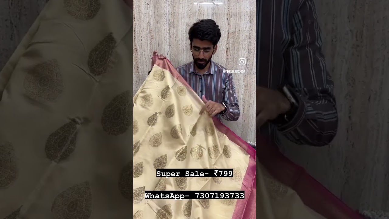 Soft Cotton Silk Saree To order WhatsApp 7307193733#cottonsaree #cottonsilk #theuseeshop #shortsfeed