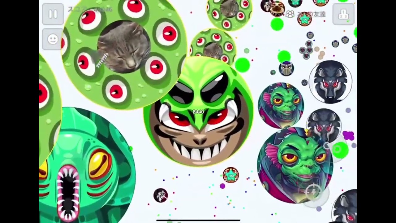 Agar.io 過密養分bot鯖 3時間取り合い